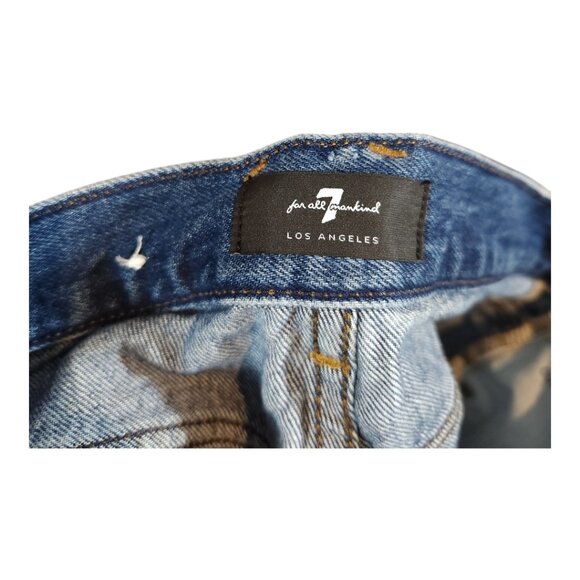 7 For All Mankind Monroe Denim Cut-Off Shorts With Exposed Button Women's 24 - Picture 9 of 10